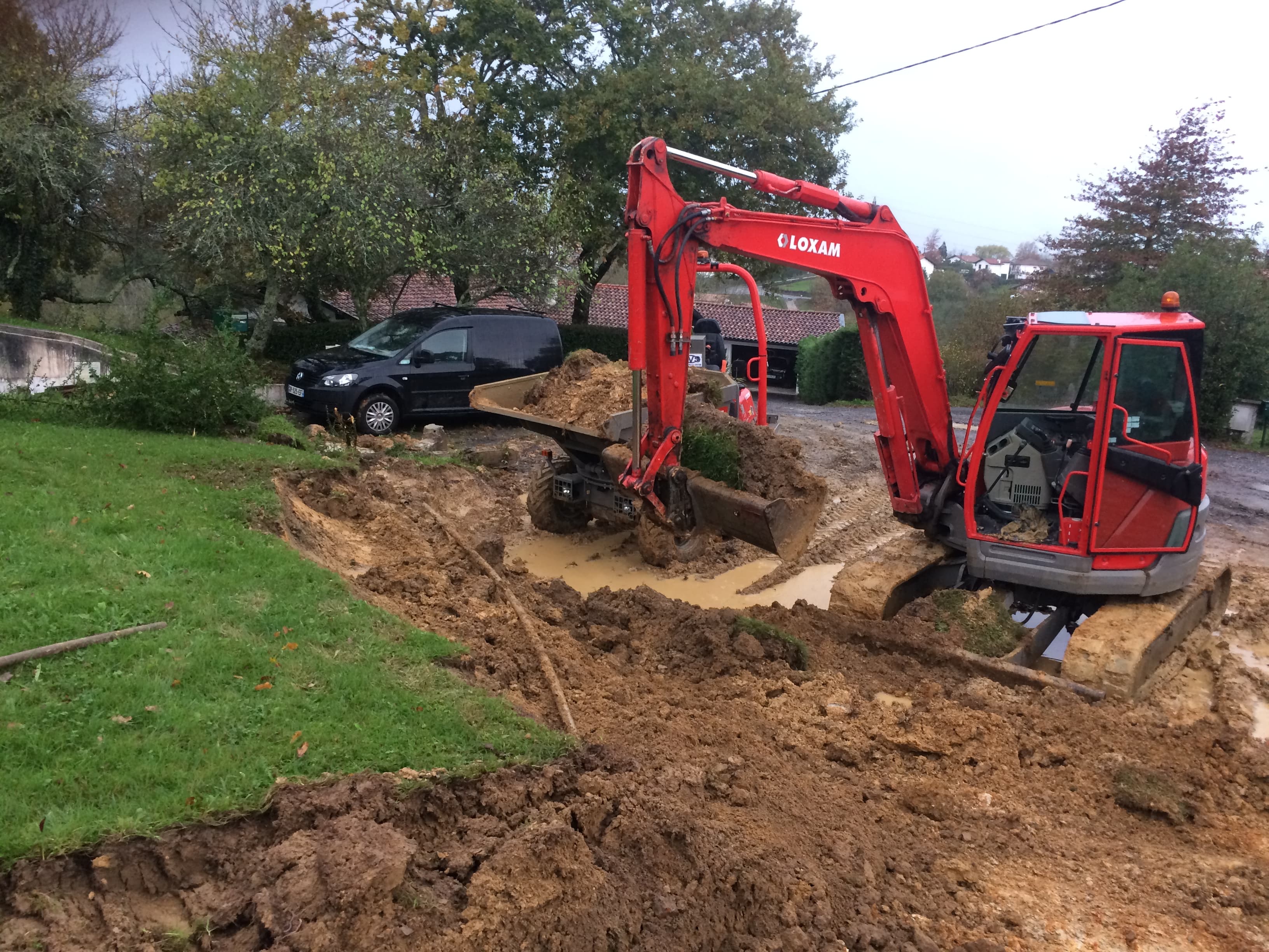 Travaux de terrassement sur terrain